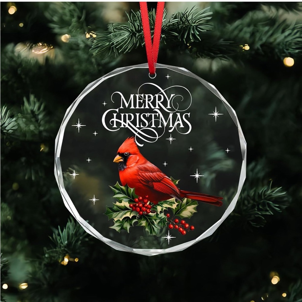 Crystal Cardinal Ornament When Cardinals Appear Angels are Near Christmas Tree - Picture 4 of 9